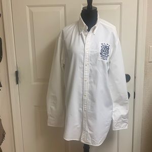 Ralph Lauren Size 12 Button down White Blouse